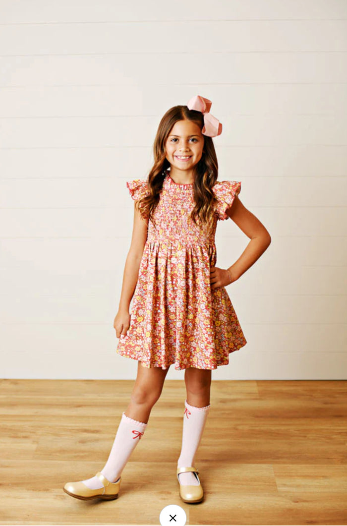 Swoon Baby Autumn Bloom Smocked Flutter Dress
