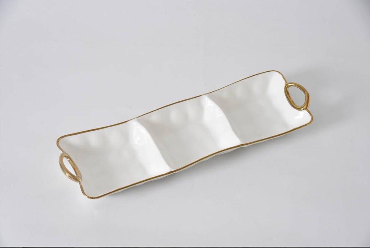 Pampa Bay 3 Section Server Golden Handles