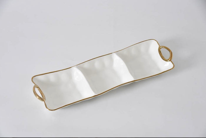 Pampa Bay 3 Section Server Golden Handles
