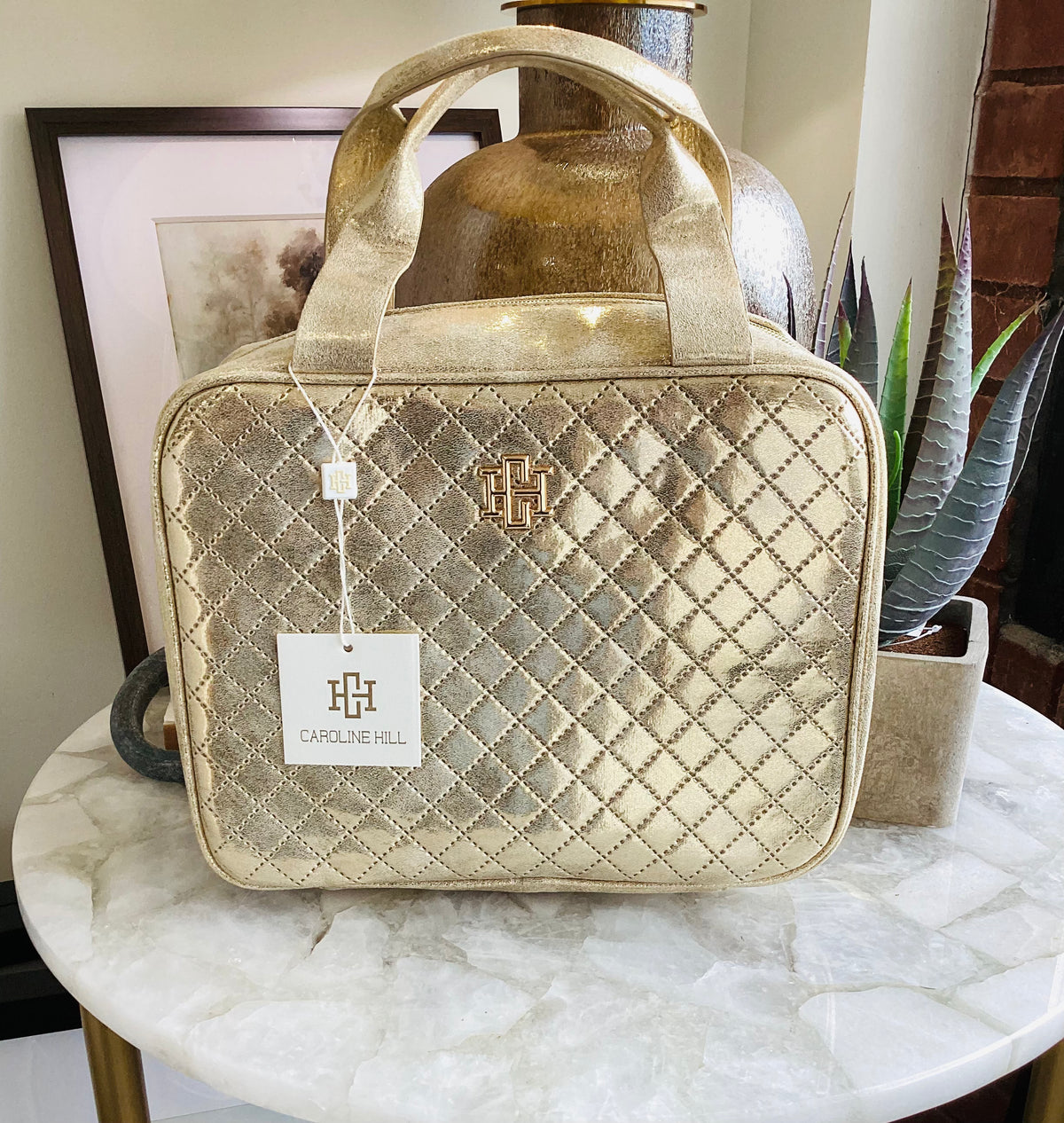 Caroline Hill Punta Cana Large Toiletry Case Champagne Pop