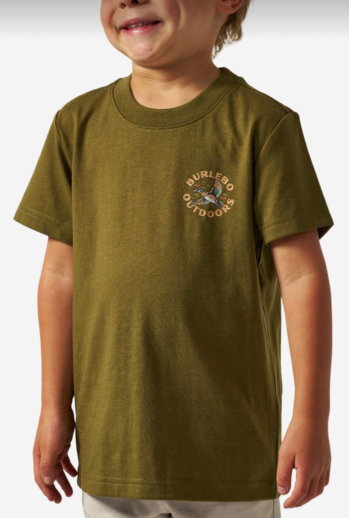 Burlebo-YOUTH SHORT SLEEVE TEE - WOOD DUCK - HUNTER GREEN