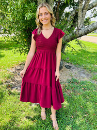 Flutter Sleeve Maxi Dress