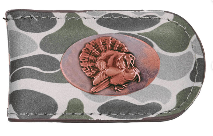 Zep-Pro MEN'S OLD SCHOOL CAMO LEATHER MONEY CLIP