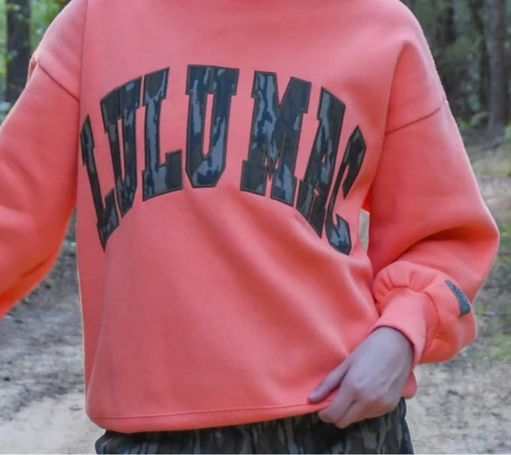 LULU MAC SWEATSHIRT ORANGE W/ MOSSY OAK BOTTOMLAND