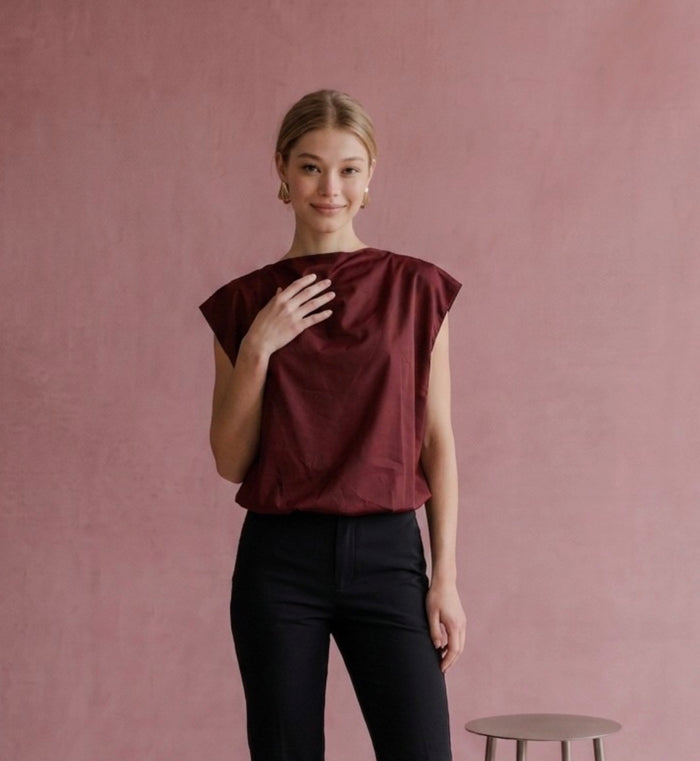 Bubble Hem Sleeveless Top