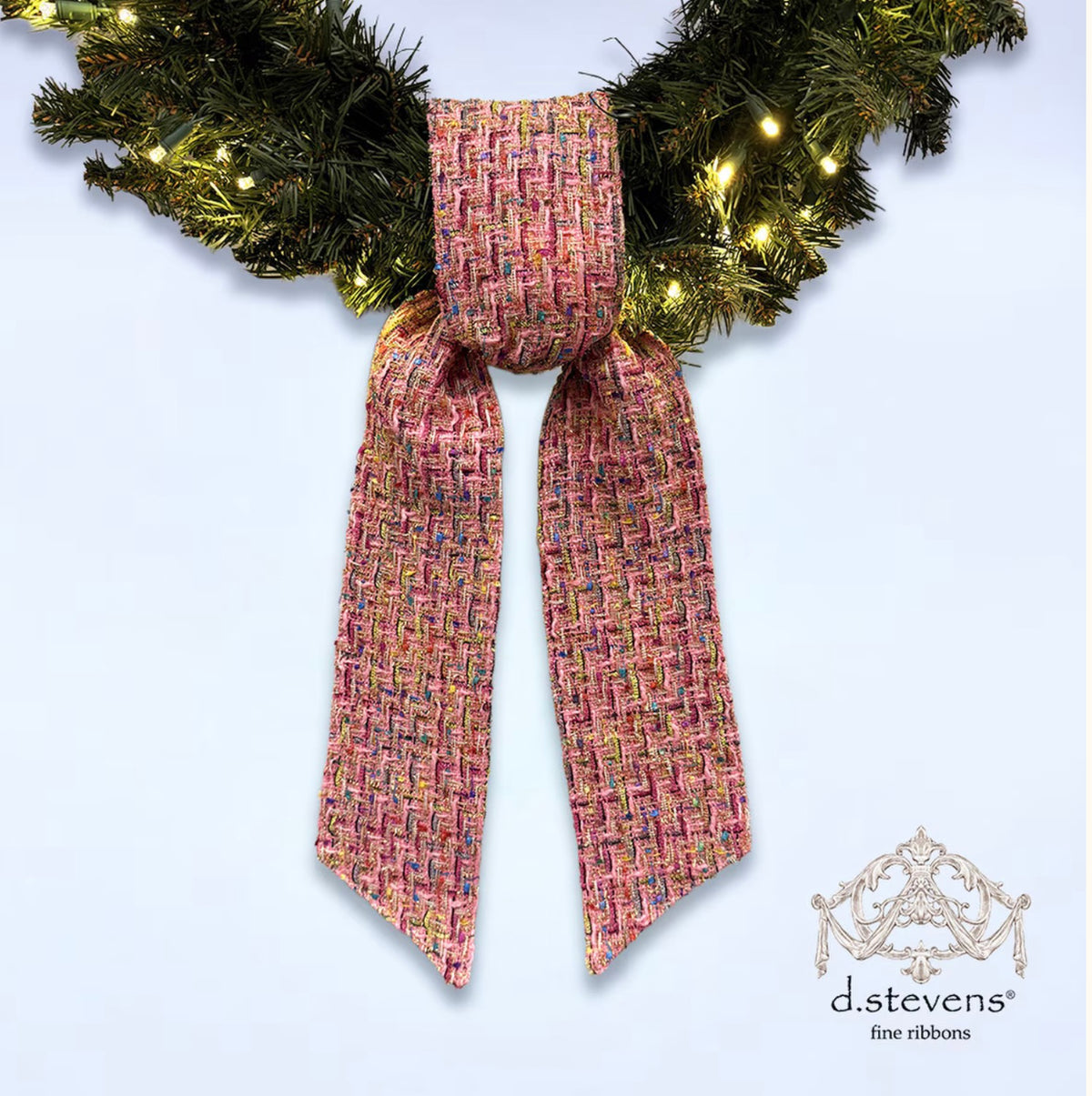 D.Stevens Pink Multi Tweed Sash