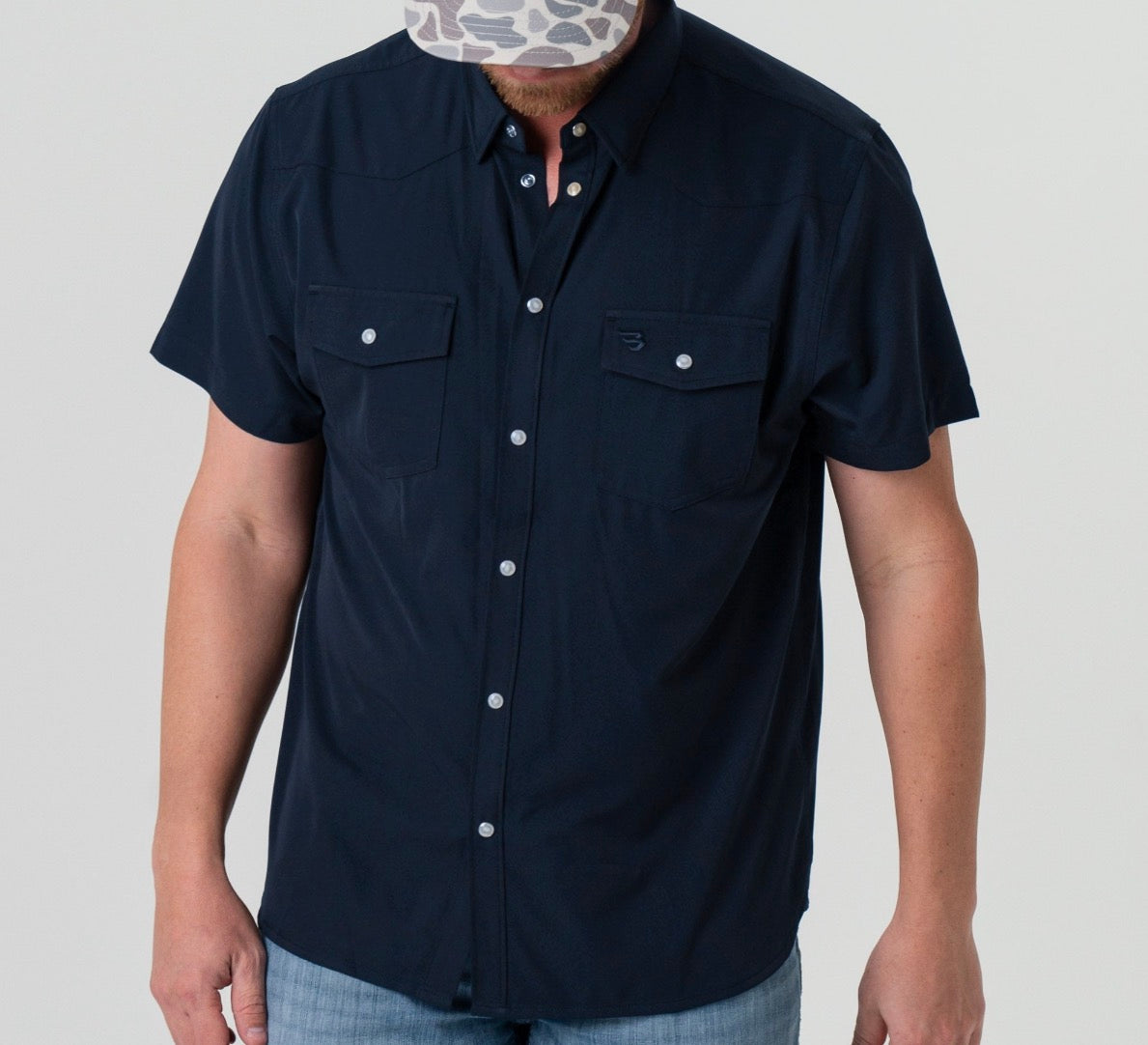Burlebo-Performance Western Shirt-navy