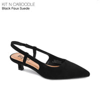 Corkys Kit N Caboodle Kitten Heel • Black Faux Suede