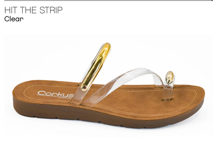 Corkys Hit the Strip Clear Sandal