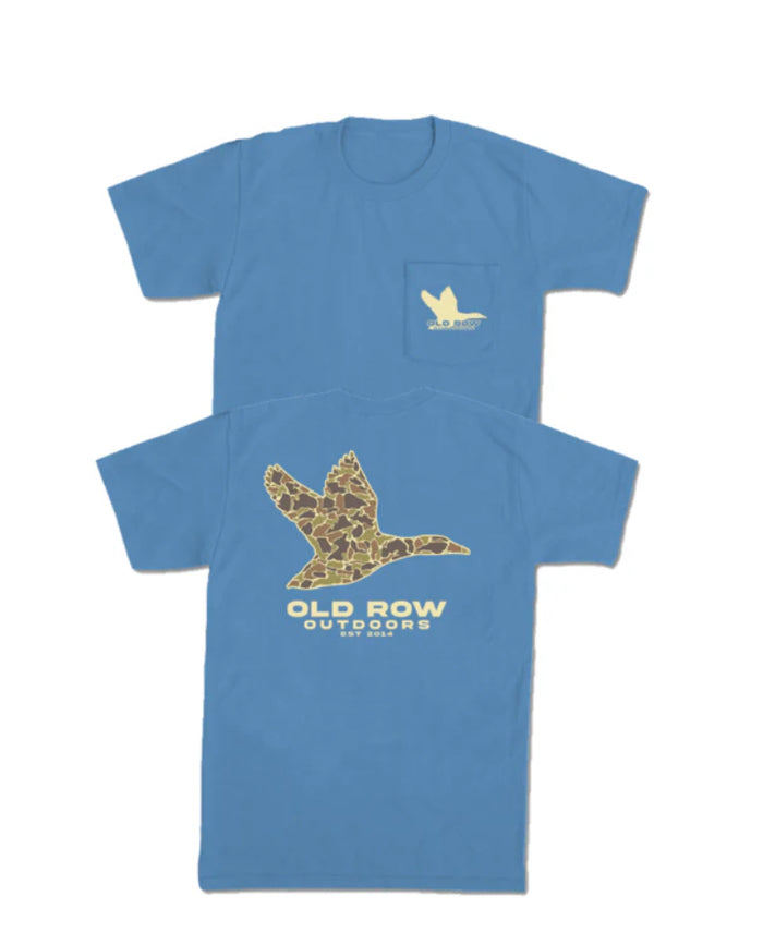 OLD ROW OUTDOORS FLYING DUCK POCKET TEE-WASED DENIM