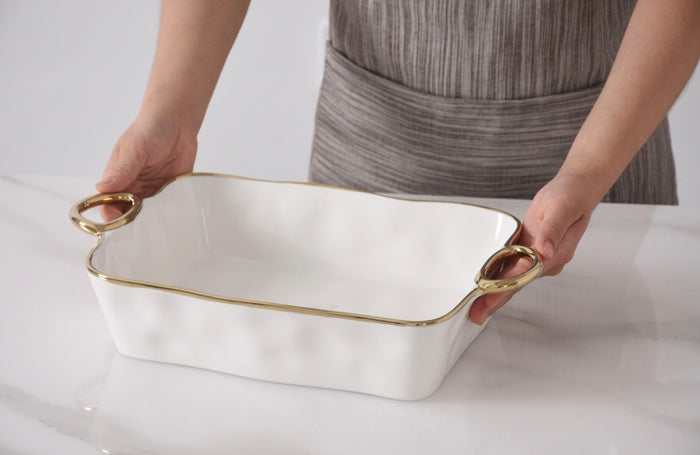 Pampa Bay 11″ x 9″ Rectangular Baking Dish w/ Gold Handles