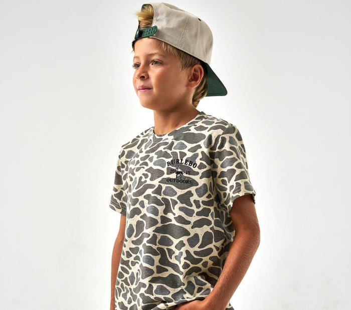 Burlebo Youth- Short Sleeve Tee-Classic Deer Camo