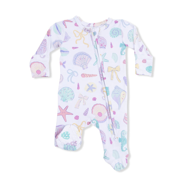 Angel Dear 2 Way Ruffle Back Zipper Footie-Beach Days