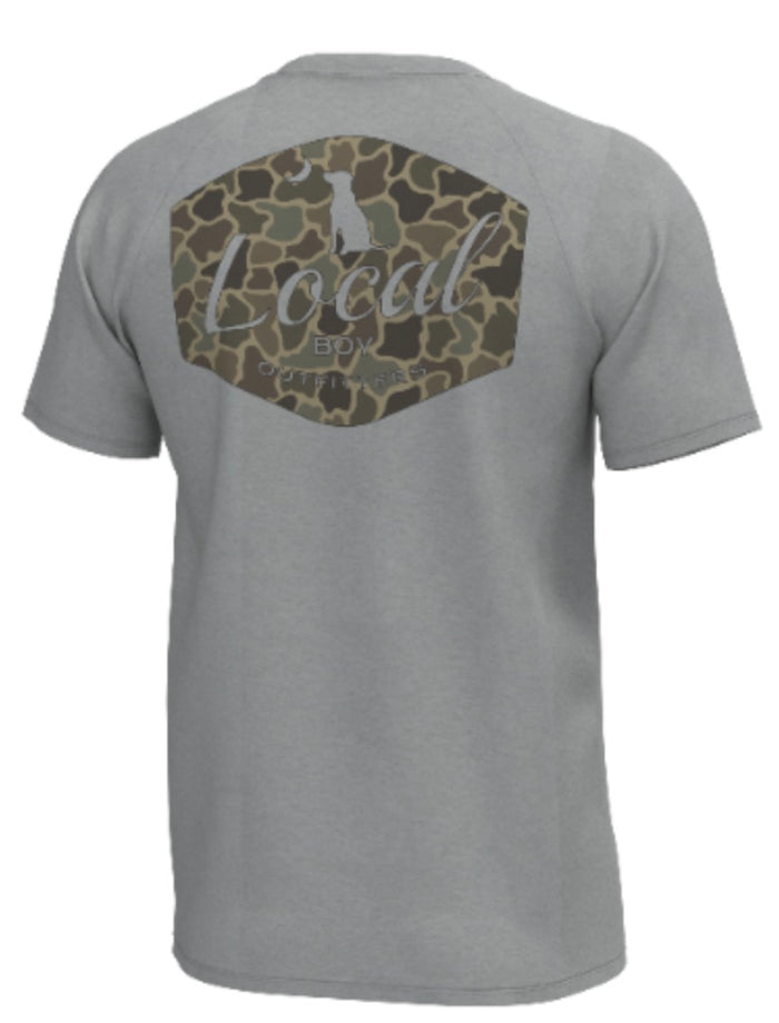 Local boy-Graphic S/S Heather Blend Crew - Brush Badge