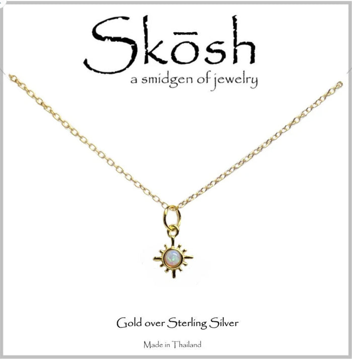 Skosh Silver Opal Sunburst Necklace with 16" 57-653-1