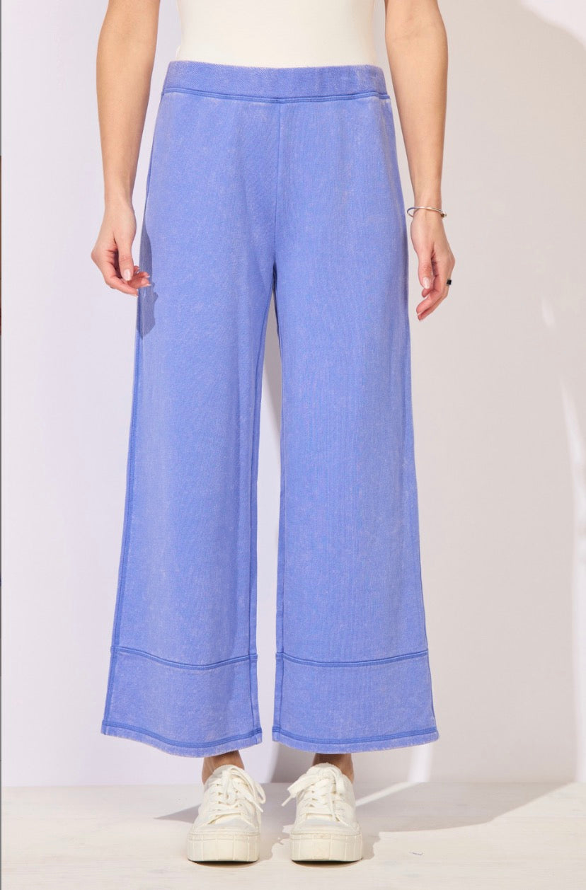 Escape Color Washed Terry Cropped Wide Leg