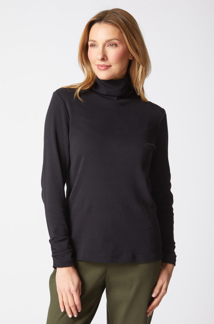 HABITAT COZY RIB SLD RUCHED TURTLENECK F25H