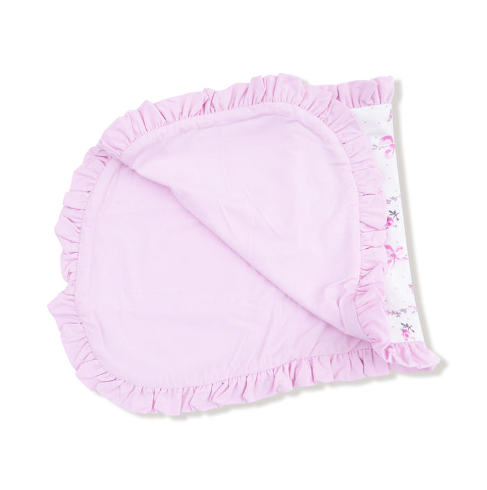 Angel Dear Dainty Buds And Bows Stripe - Ruffle Burp Cloth