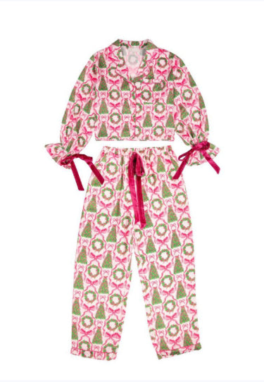 Simply Southern Youth Bow Pajamas w/ bows on cuffs