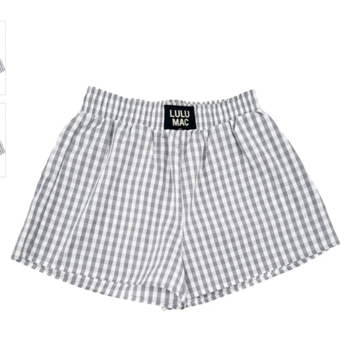 LULU MAC BXGH-GREY GINGHAM BOXER SHORT