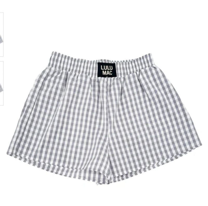 LULU MAC BXGH-GREY GINGHAM BOXER SHORT