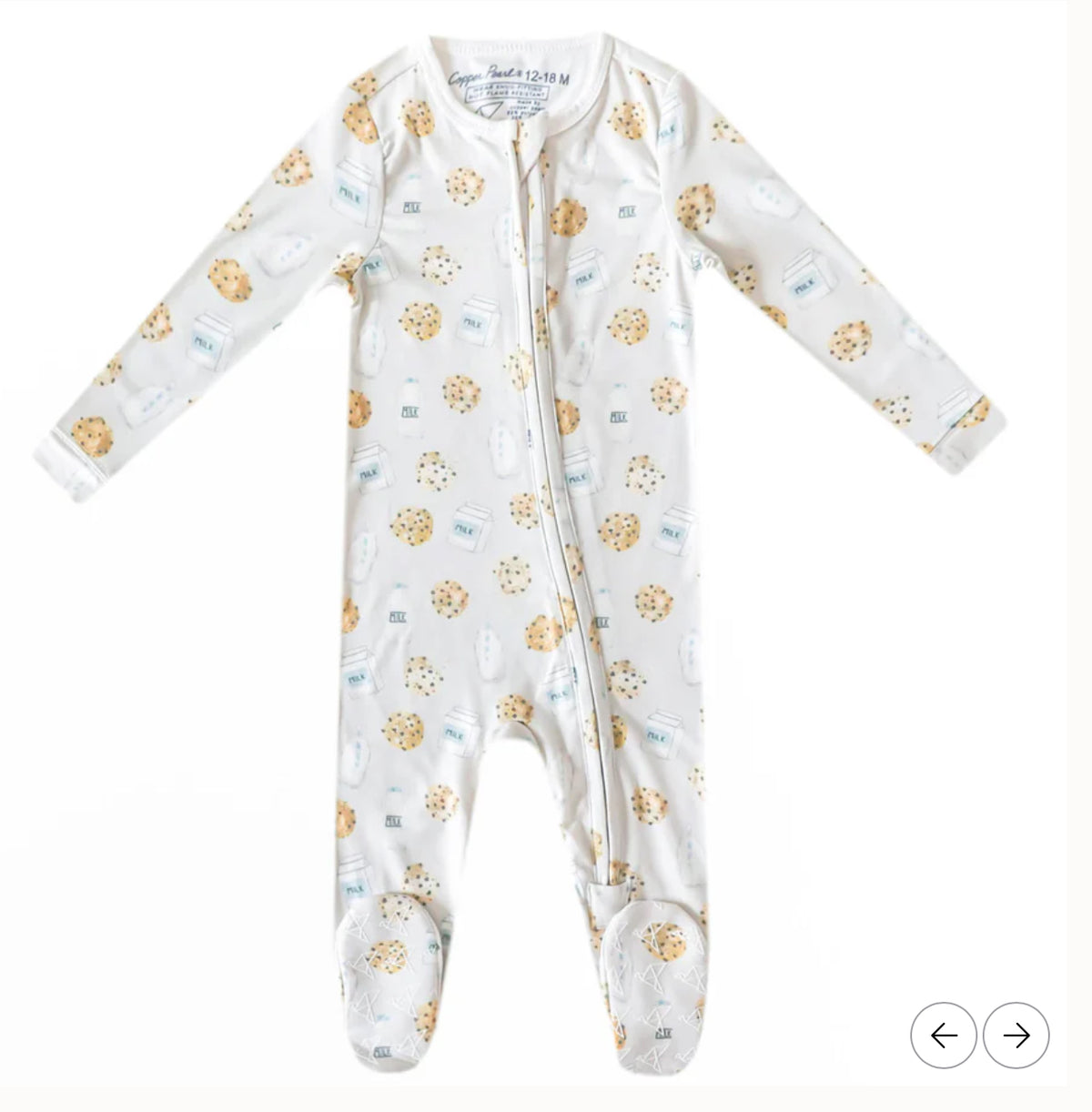 Copper Pearl Zip Footie 0-3m