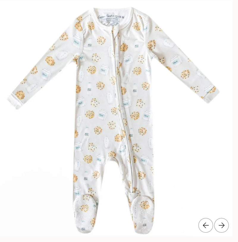 Copper Pearl Zip Footie 0-3m
