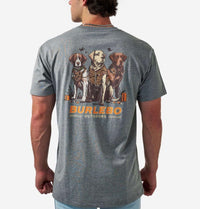 Burlebo Short Sleeve Tee - Camo Duck Dogs - Dark Heather Grey