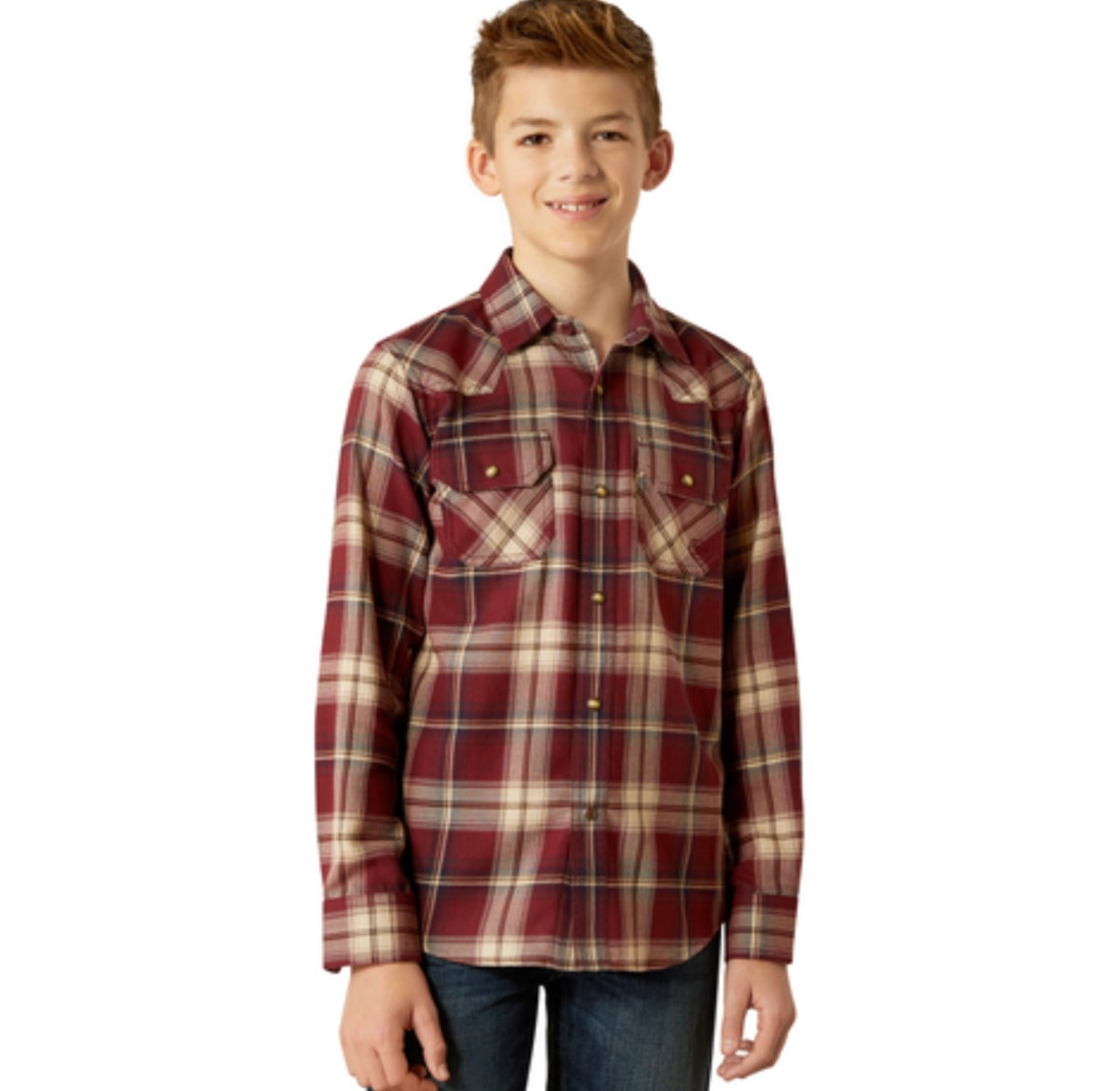 ARIAT BOYS HARLEE RETRO SNP LS SHRT