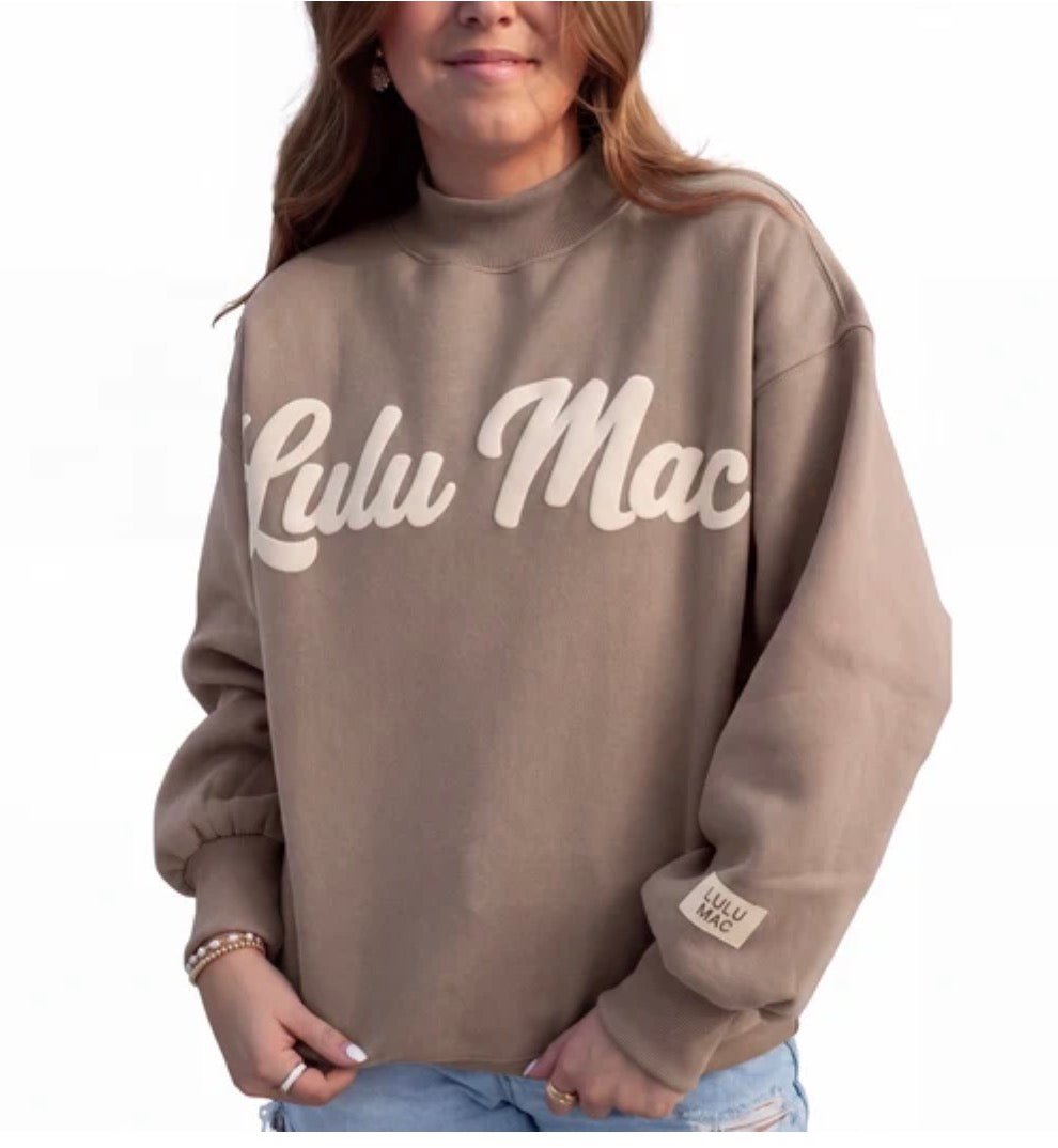 LULU MAC SCRIPT SWEATSHIRT BROWN/CREAM