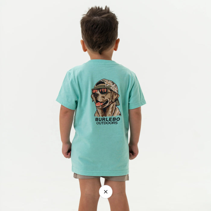 Burlebo-Boy’s Tee -Mallard Camo Dog - Island Reef
