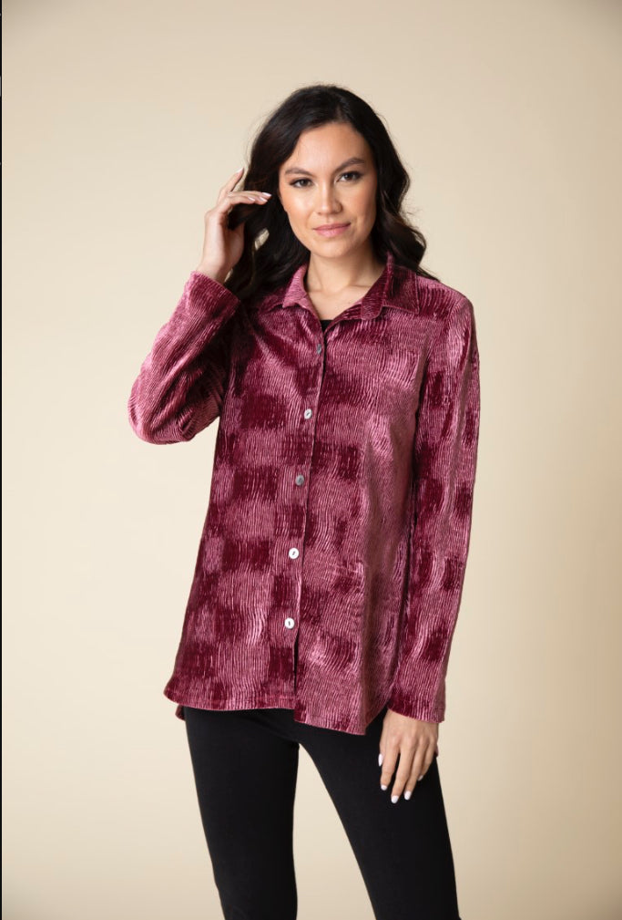 HABITAT CRINKLE VELVET SHIRTTAIL TUNIC