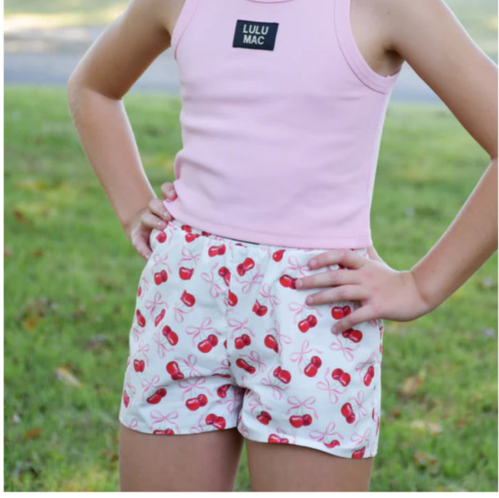 LULU MAC CHERRY KIDS SHORTS