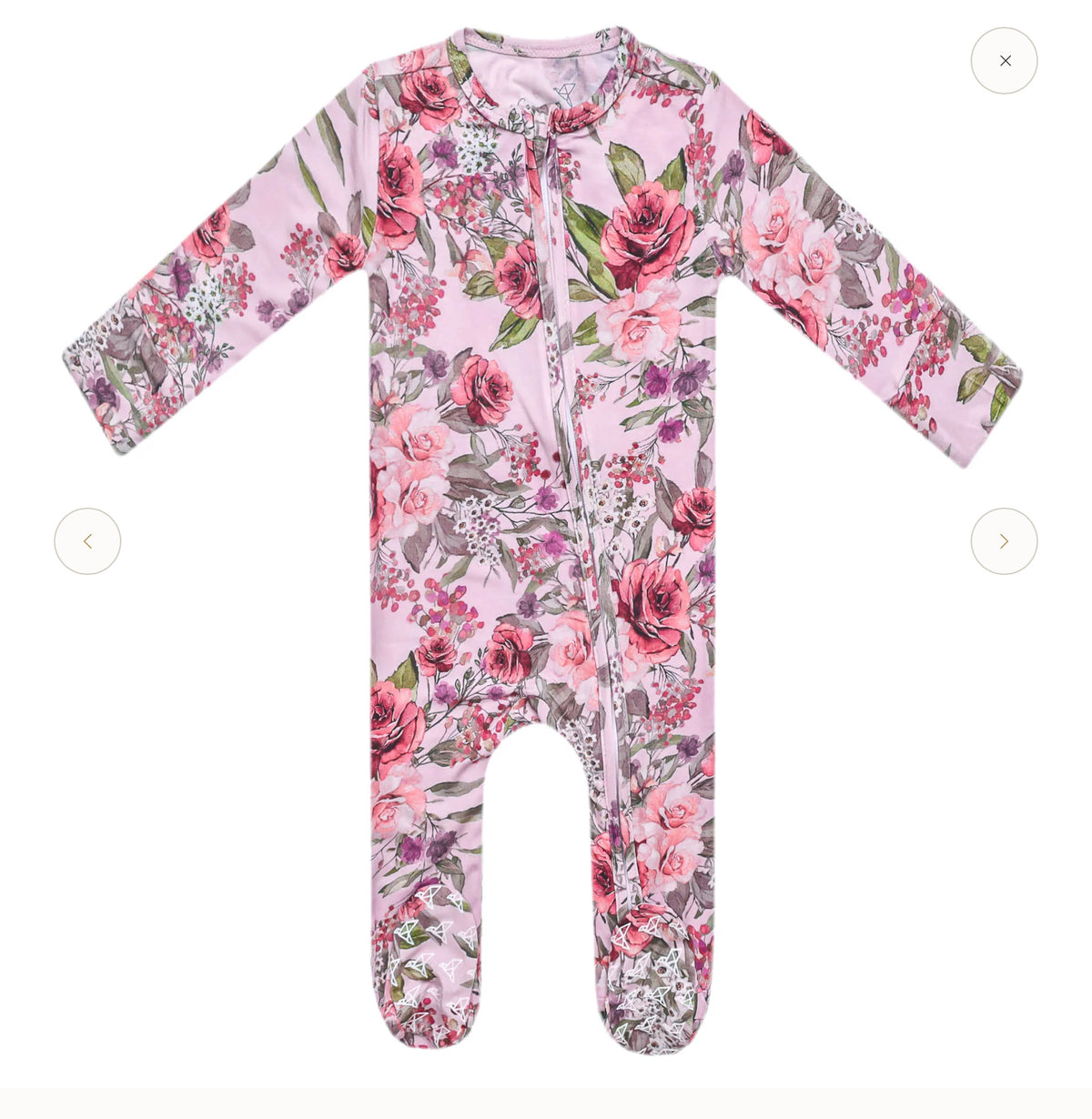 Copper Pearl Zip Footie 0-3m
