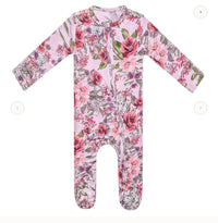Copper Pearl Zip Footie 0-3m