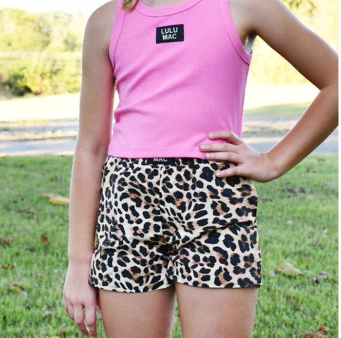 LULU MAC LEOPARD KIDS SHORTS