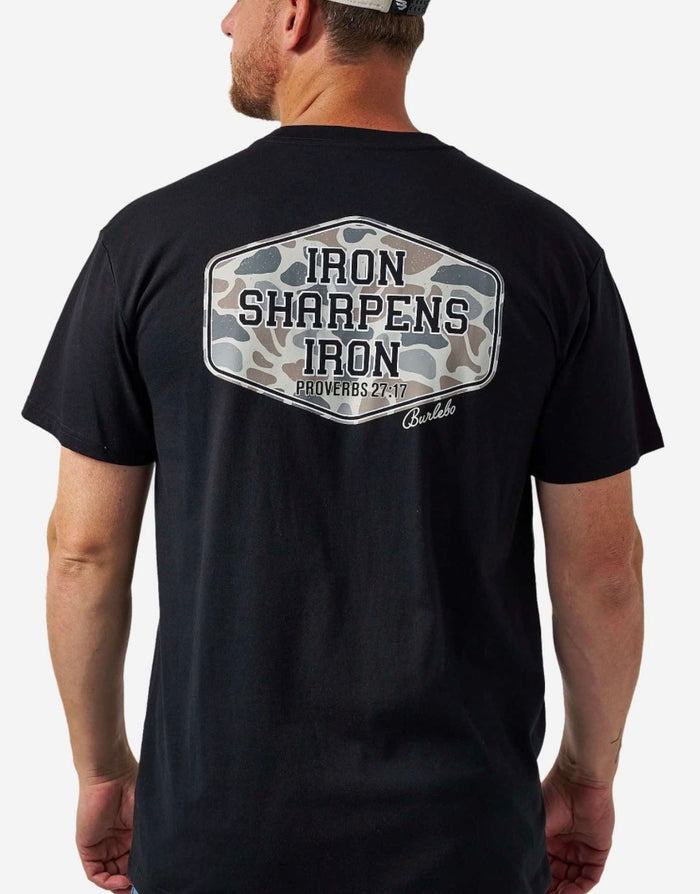Burlebo-SHORT SLEEVE TEE - IRON SHARPENS IRON - BLACK