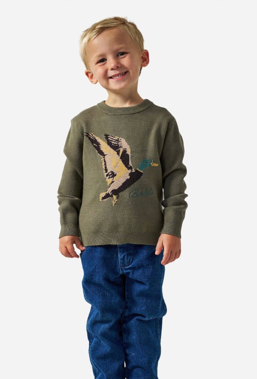 Burlebo YOUTH CABIN SWEATER - OLIVE DUCK