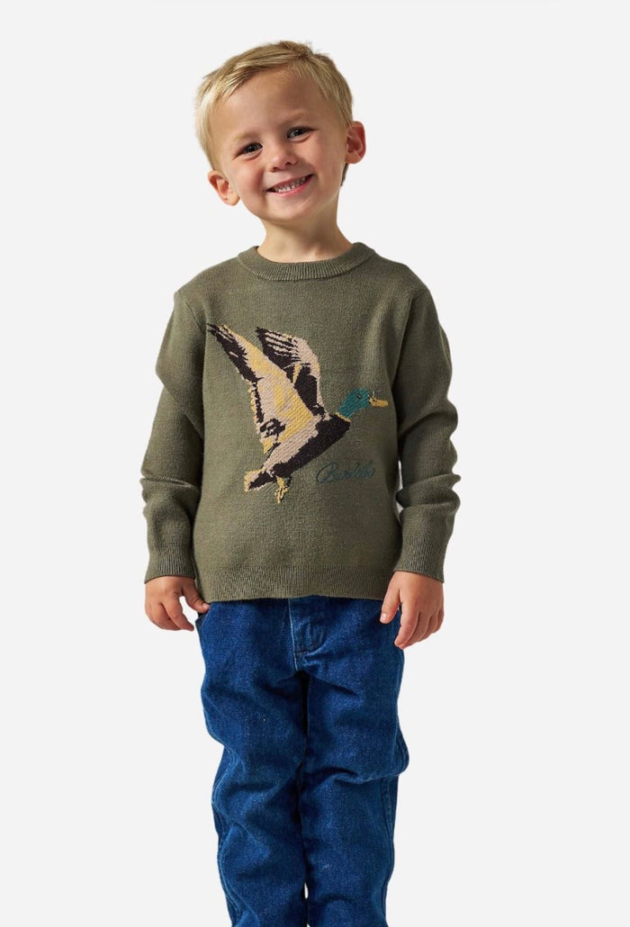 Burlebo YOUTH CABIN SWEATER - OLIVE DUCK