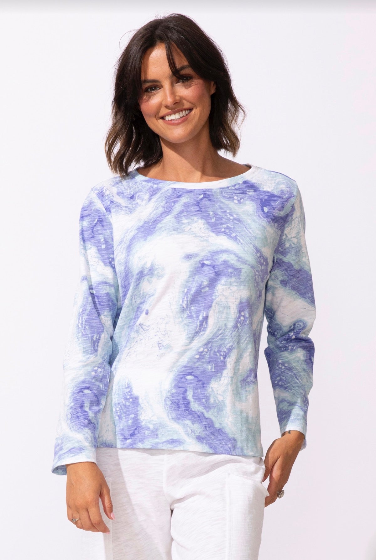 ESCAPE OCEAN MRBL BOXY TEE