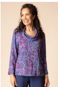 Habitat Destination Unknown Floral Drape Collar Top