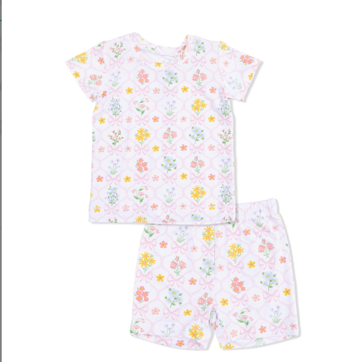 Angel Dear Loungewear Short Set-Spring Blooms Bow Trellis