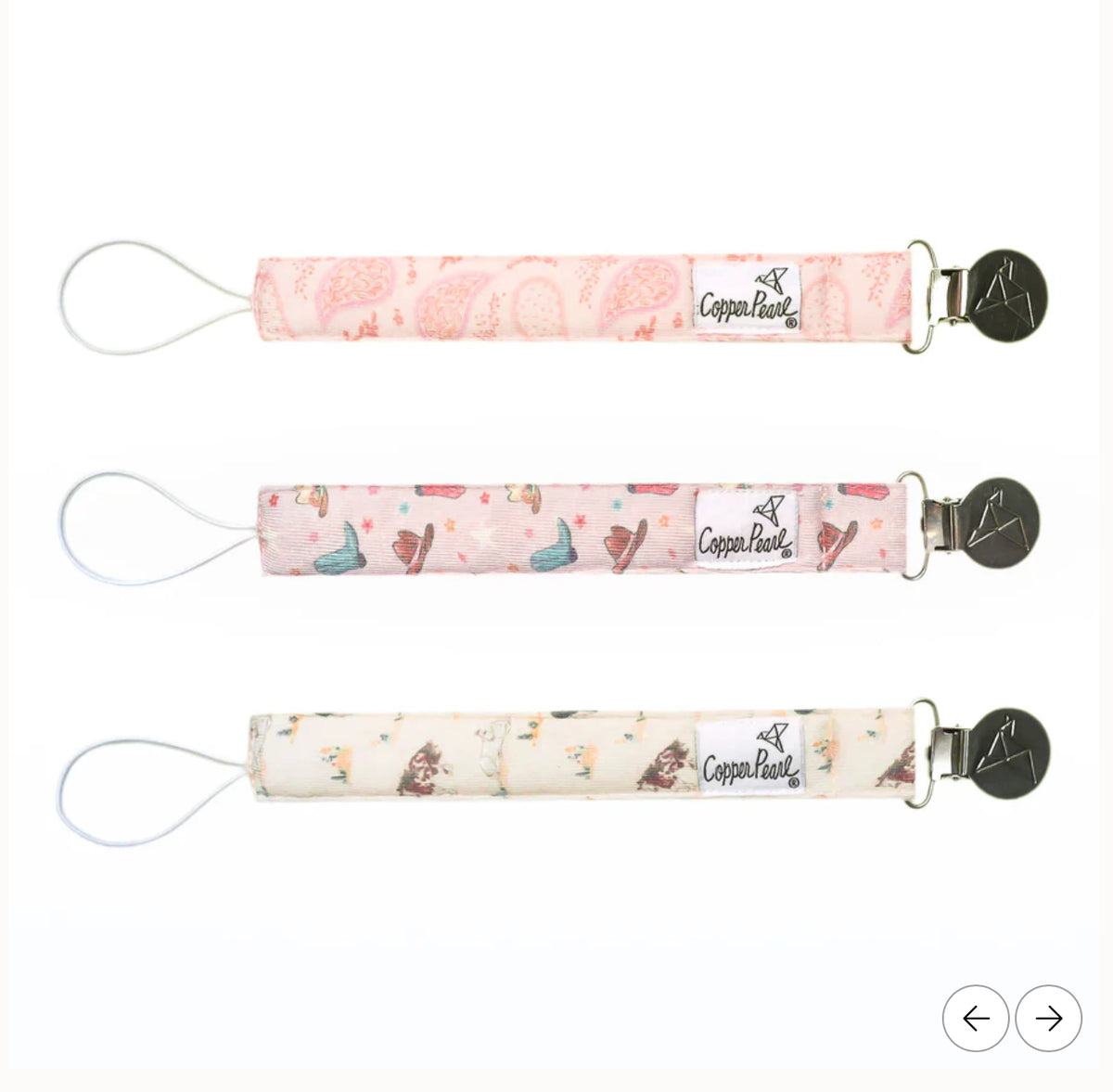 Copper Pearl Binky Clips