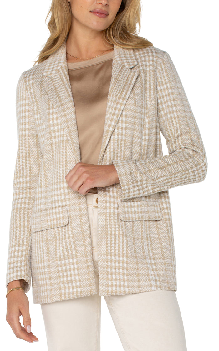 Liverpool Boyfriend Blazer cream tan plaid