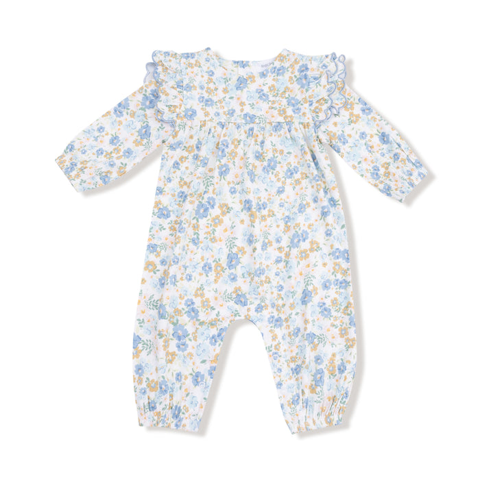 Angel Dear Sweet Rose Calico - L/s Petal Ruffle Romper