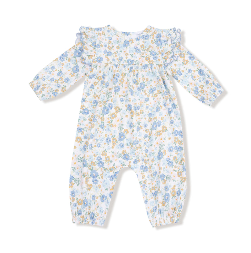 Angel Dear Sweet Rose Calico - L/s Petal Ruffle Romper