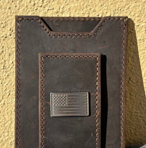 Zep-Pro - Flag LEATHER MAGNETIC FRONT POCKET WALLET
