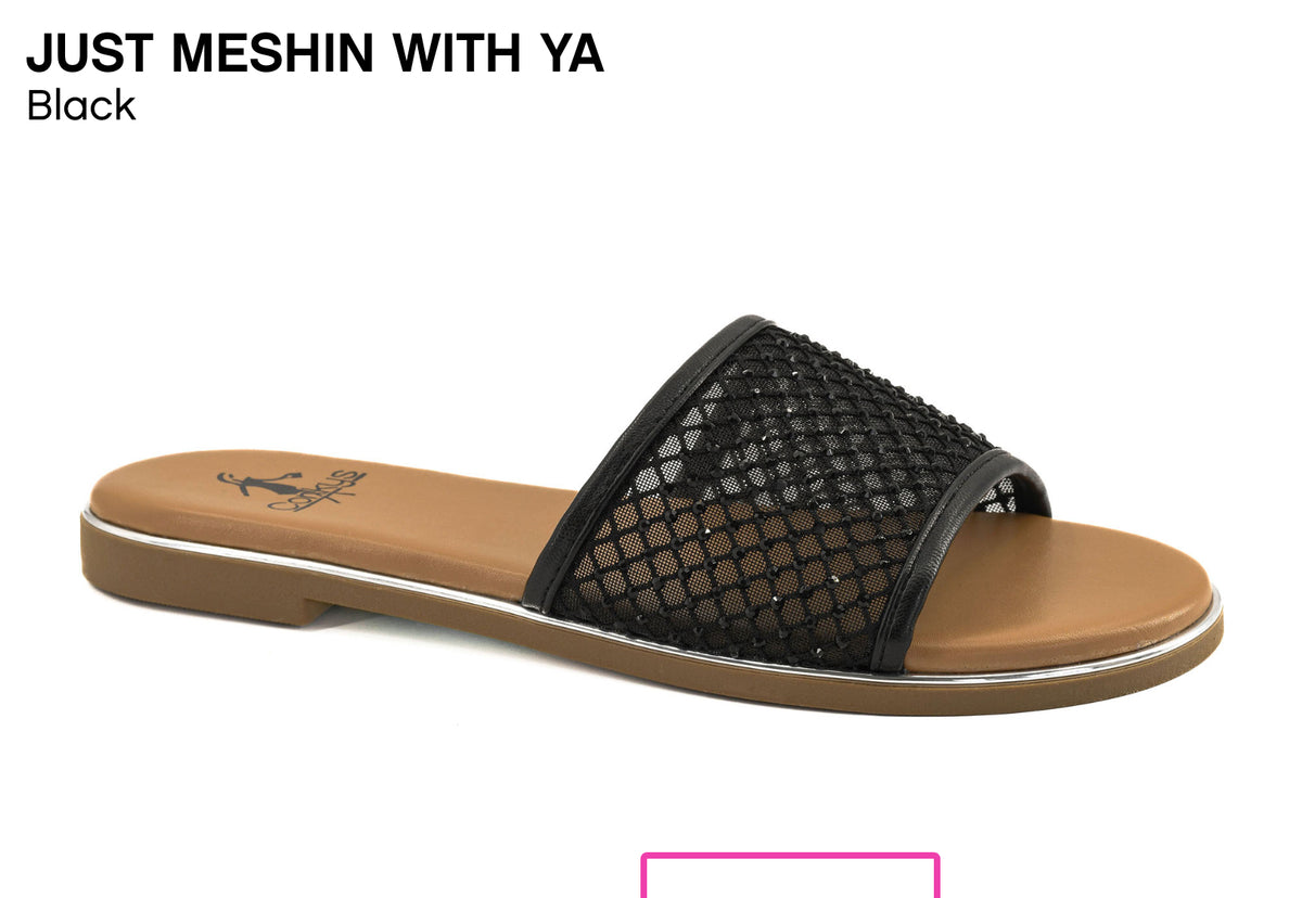 Corkys Just Meshin With Ya Black Flats