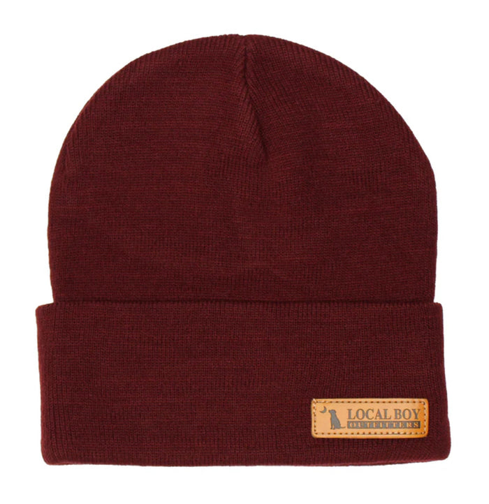 Local Boy - Leather Label Beanie - Garnet