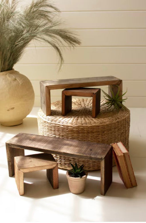 Recycled Wood Nesting Rectangle Risers